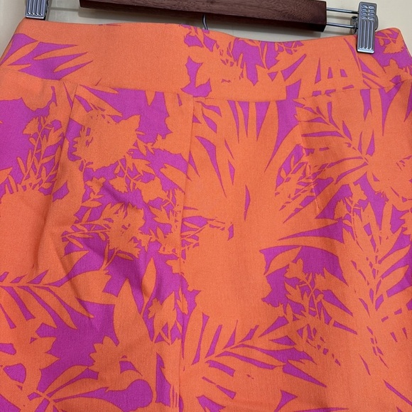 Ella Rafaella | Orange Purple Tropical Tulip Hem Button Pull On Skort Skirt M - Picture 10 of 16